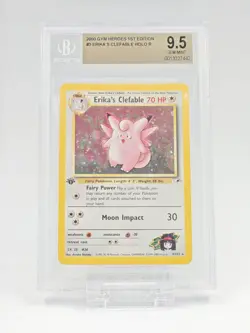 2000 POKEMON GYM HEROES #3 ERIKA'S CLEFABLE 1ST EDITION BGS 9.5 - Image 1