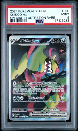 2024 POKEMON SFA EN-SHROUDED FABLE #090 OKIDOGI EX SPECIAL ILLUSTRATION PSA 9 - Image 1