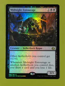 FOIL PROMO Midnight Entourage x1 Aether Revolt Prerelease 1x MTG - Image 1
