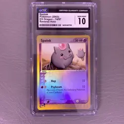 Pokemon Spoink 2003 EX Dragon 74/97 Reverse Holo CGC Gem Mint 10 Card - Image 3
