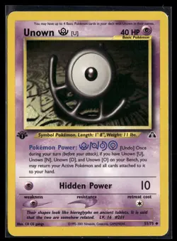 Unown [U] 51/75 Neo Discovery 1st Edition Uncommon Pokemon - Image 1
