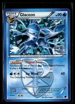 Glaceon 23/116 Plasma Freeze Rare Cracked Ice Pokemon - Image 1