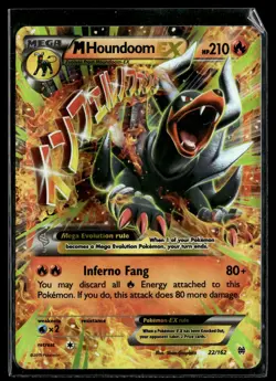 M Houndoom EX 22/162 BREAKthrough Rare EX Holo Pokemon - Image 1