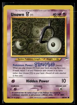 Unown [V] 89/105 Neo Destiny Common Pokemon - Image 1