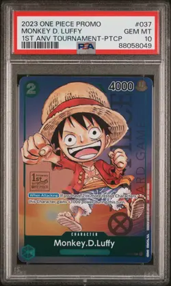 PSA 10 -One Piece TCG - Monkey D. Luffy 1st Anniversary Tournament Promo (P-037) - Image 1