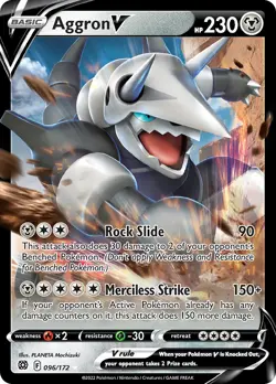 Aggron V 96/172 Rare Holo V | Brilliant Stars | Pokemon Card - Image 1