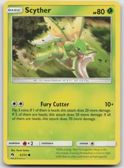 Scyther 3/214 Lost Thunder Pokemon NM Common - Image 1