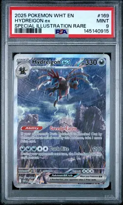 2025 POKEMON WHT EN-WHITE FLARE #169 HYDREIGON ex SIR PSA 9 - Image 1