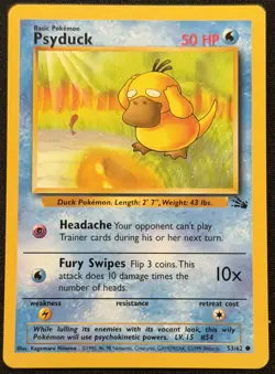 Psyduck 53/62 Fossil Set LP Pokemon TCG 1999 - Image 1