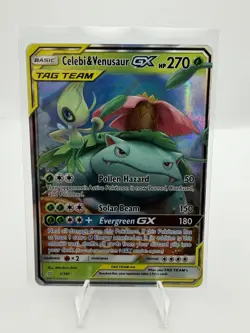 Celebi & Venusaur GX *HOLO* 1/181 Tag Team Pokemon TCG SM9 2019 - Image 1