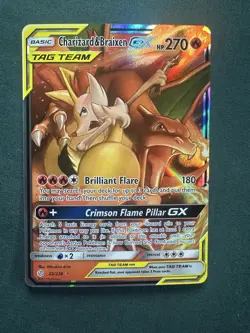Pokemon TCG Charizard & Braixen GX Holo Ultra Rare Cosmic Eclipse 22/236 - Image 1
