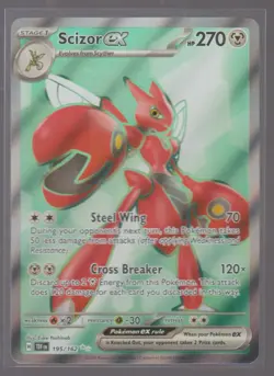 SCIZOR EX 195/162 ULTRA RARE TEMPORAL FORCES POKEMON HOLO NEAR MINT - Image 1
