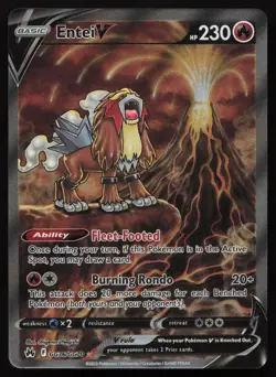 Entei V GG36/GG70 Holo V Rare Crown Zenith Galarian Gallery Pokemon English NM - Image 1