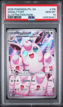 Pokemon 2025 Wigglytuff 105/094 IR Phantasmal Flames GEM MINT PSA 10 - Image 1