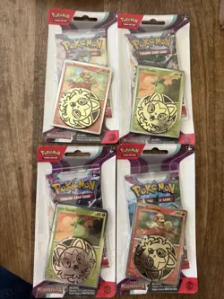 Lot of 4 Pokemon TCG Paldea Evolved Checklane Blisters Growlithe & Smoliv SEALED - Image 1