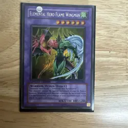 Yu-Gi-Oh Elemental Hero Flame Wingman EHC1-EN004 Secret Rare Limited Edition NM - Image 1