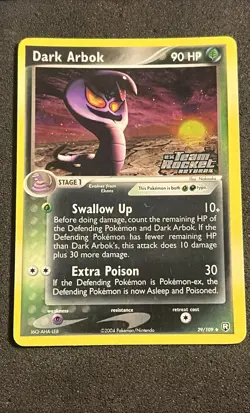 POKEMON CARD 2004 DARK ARBOK REVERSE HOLO 29/109 EX TEAM ROCKET RETURNS STAMP - Image 1
