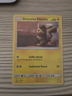 Detective Pikachu Coffee Break Pokemon Holo Card Holographic - Image 1