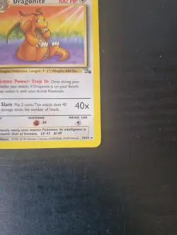 Dragonite 19/62 Fossil Non Holo Pokemon Card - Image 4