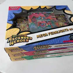 Pokemon Mega Evolution Ascended Heroes EX Box Bundle x3 Full Set New & Sealed - Image 1