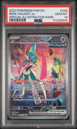 Pokemon Iron Valiant ex SV04 Paradox Rift Special Illustration Rare Holo PSA 10 - Image 1