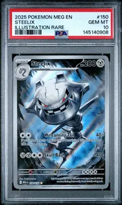 2025 POKEMON MEG EN-MEGA EVOLUTION #150 STEELIX ILLUSTRATION RARE PSA 10 - Image 1