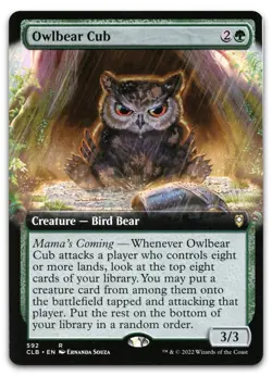 Owlbear Cub (Extended Art) #592 (LP) Baldur's Gate CLB Magic MTG - Image 1