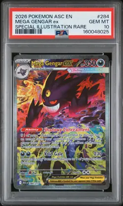 2026 POKEMON ASC EN ASCENDED HEROES #284 MEGA GENGAR EX SIR PSA 10 GEM - Image 1