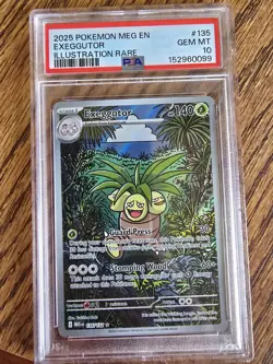 Exeggutor 135/132 Illustration Rare Pokemon Me01: Mega Evolution Holo PSA 10 GEM - Image 1