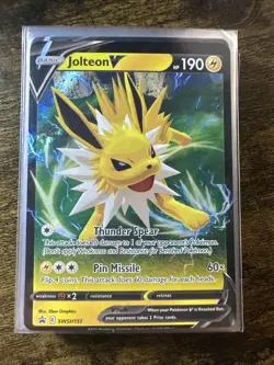 Jolteon V SWSH151 Black Star Promo, Sword & Shield, Full Art Holo, Pokemon TCG - Image 1