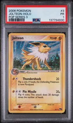 2006 Pokemon Jolteon POP Series 3 #3 PSA 1 HOLO - Image 1