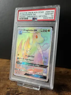 Pokemon Dragonite GX PSA 10 Full Art Rainbow SM156 Promo Dragon Majesty - Image 2