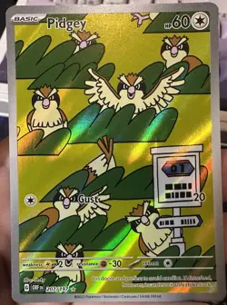 Pidgey Holo Illustration Rare Card 207/197 Sv03: Obsidian Flames - Image 1
