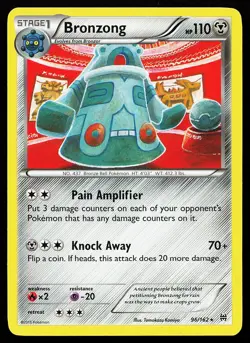 Bronzong 96/162 Rare BREAKthrough Tomokazu Komiya Pokemon Card - Image 1