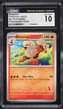 ARCANINE MY FIRST BATTLE DECK - CGC 10 - POP 10 - ENGLISH POKEMON CARD - Image 1