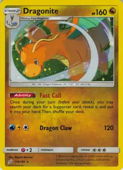Dragonite 119/181 Holo Rare Team Up Pokemon Near Mint - Image 1