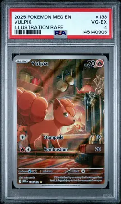 2025 POKEMON MEG EN-MEGA EVOLUTION #138 VULPIX ILLUSTRATION RARE PSA 4 - Image 1