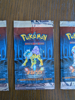 EMPTY Pokemon Neo Revelation Art Set x4 Booster Pack Wrappers WOTC - Image 3