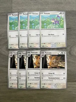 Pokemon Perfect Order | x4 Rattata 60/88 & x4 Raticate 61/88 | Playset - Image 1
