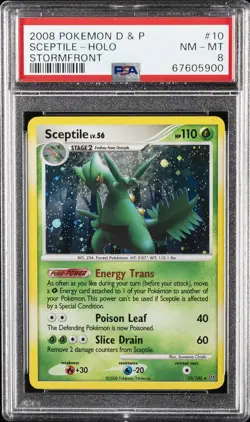 2008 POKEMON DIAMOND & PEARL STORMFRONT #10 SCEPTILE-HOLO PSA 8 - Image 1
