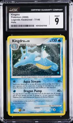 2008 POKEMON LEGENDS AWAKENED HOLO #7/146 KINGDRA CGC 9 - Image 1