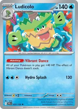 Ludicolo 037/159 Reverse Holo Pokemon SV09: Journey Together NM - Image 1