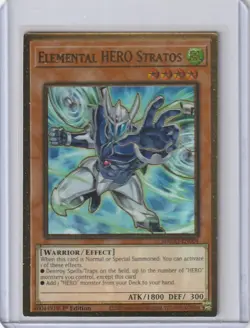 Yugioh MAGO-EN004 Elemental HERO Stratos – Premium Gold Rare 1st edition - Image 1