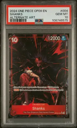 2024 One Piece Op09-Emperors In The New World Shanks Alternate Art PSA 10 #004 - Image 1