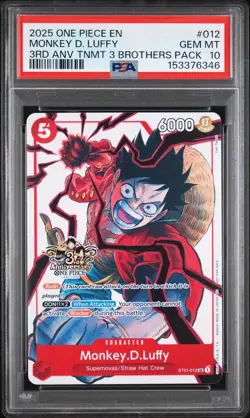 One Piece - 3rd Anniversary Tournament 3 Brothers Monkey.D.Luffy #012 PSA 10 - Image 1