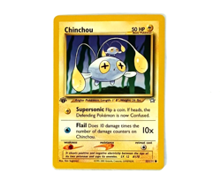 2000 Vintage Pokemon Neo Genesis 1st Edition Card 55 Chinchou NM Condition - Image 1
