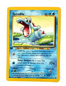 2000 Vintage Pokemon Neo Genesis 1st Edition Card 81 Totodile NM Condition - Image 3