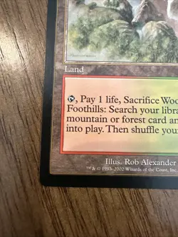 MTG Wooded Foothills Card Onslaught Regular English, Lightly Played - Image 4