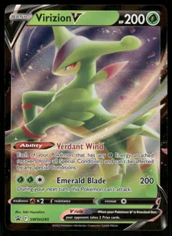 Pokemon Cards Virizion V SWSH295 Sword & Shield Promo Holo Promo NM - Image 1