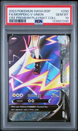 2023 POKEMON SWSH BLACK STAR PROMO #290 FA/MORPEKO V-UNION BOTTOM RIGHT PSA 10 - Image 1